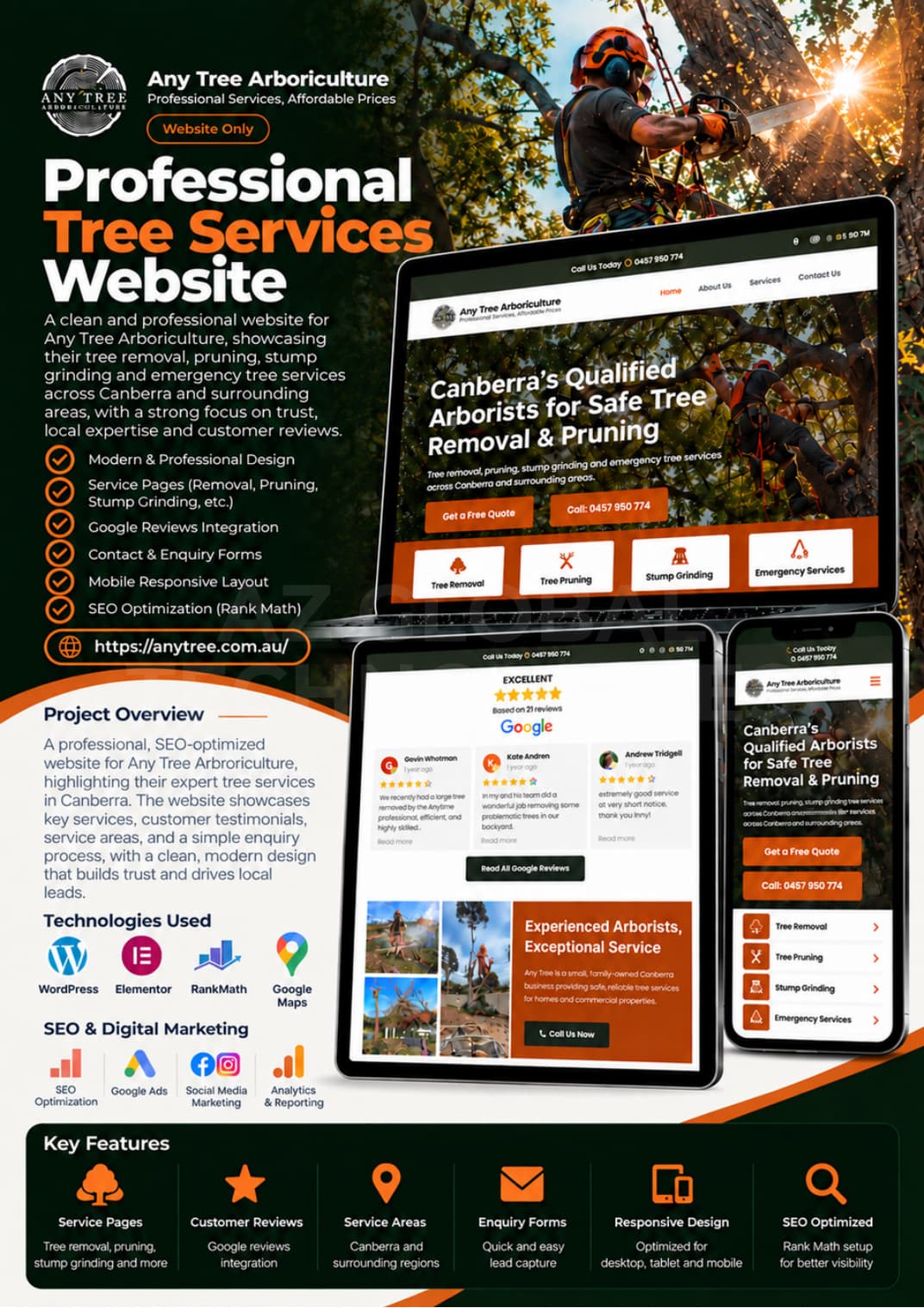 Any Tree Arboriculture website and product showcase