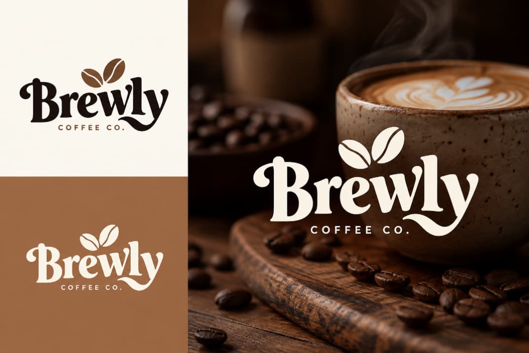 Brewly Coffee Co. brand identity and applications