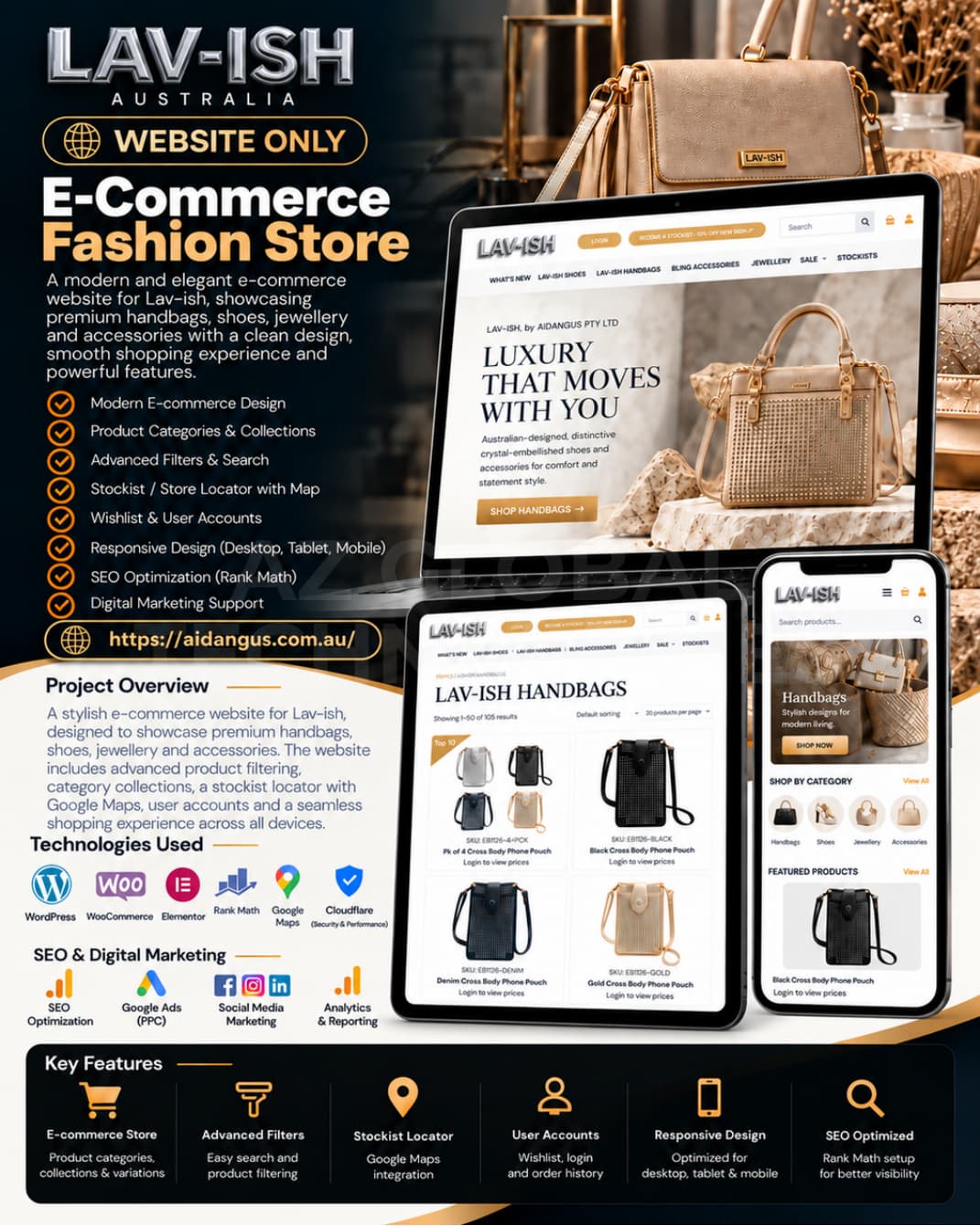 Lav-ish Australia Fashion Store website and product showcase