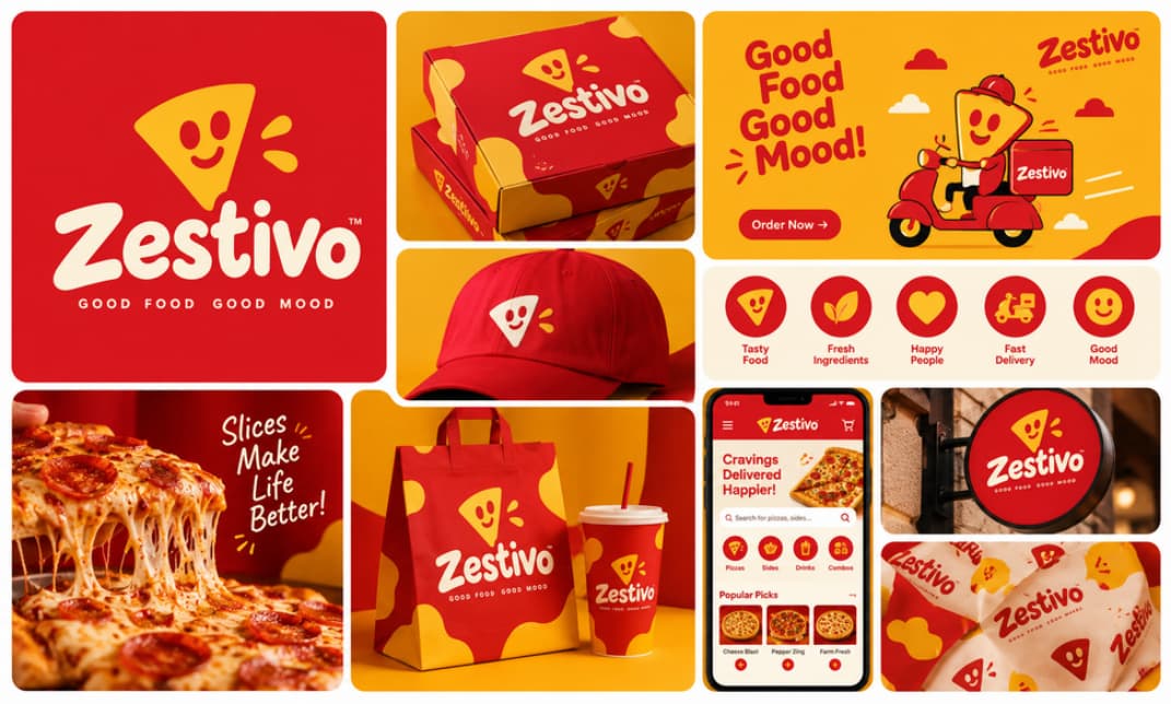 Zestivo brand identity and applications